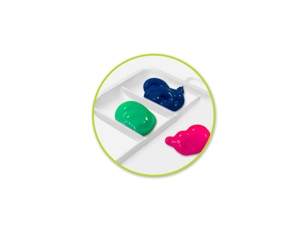 Color Factory Paint Palette: 7.13"x3.37" Plastic Rectangular 9-Well