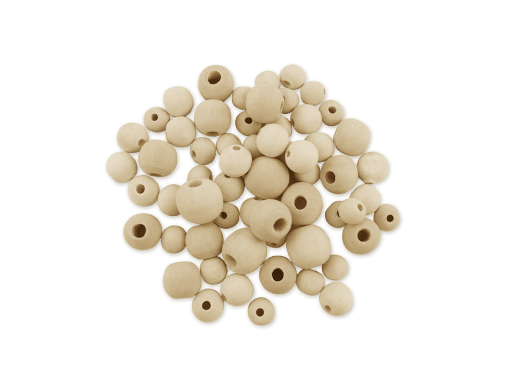 Craftwood: 10mm-16mm Asst Round Beads 60/pk Natural