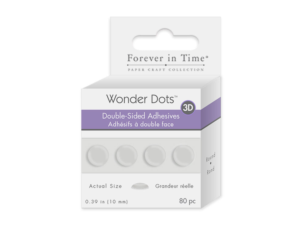 Wonder Dots: 10mm 3D Round Double-Sided Clear Super-Tack x80 1.8mm(T)