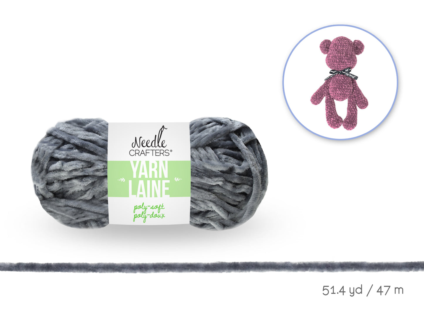 Needlecrafters: 50g Poly-Soft Yarn Ball D) Grey