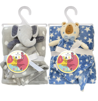 BABY BLANKETS 30''X36'' & SECURITY BLANKET 14''X14