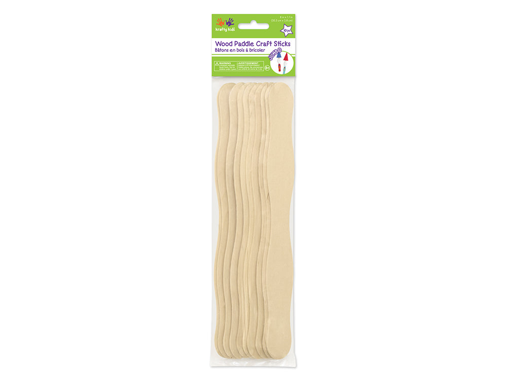 Craftwood: 8"x1.06" Jumbo Craft Paddle Sticks 10/pk A) Natural