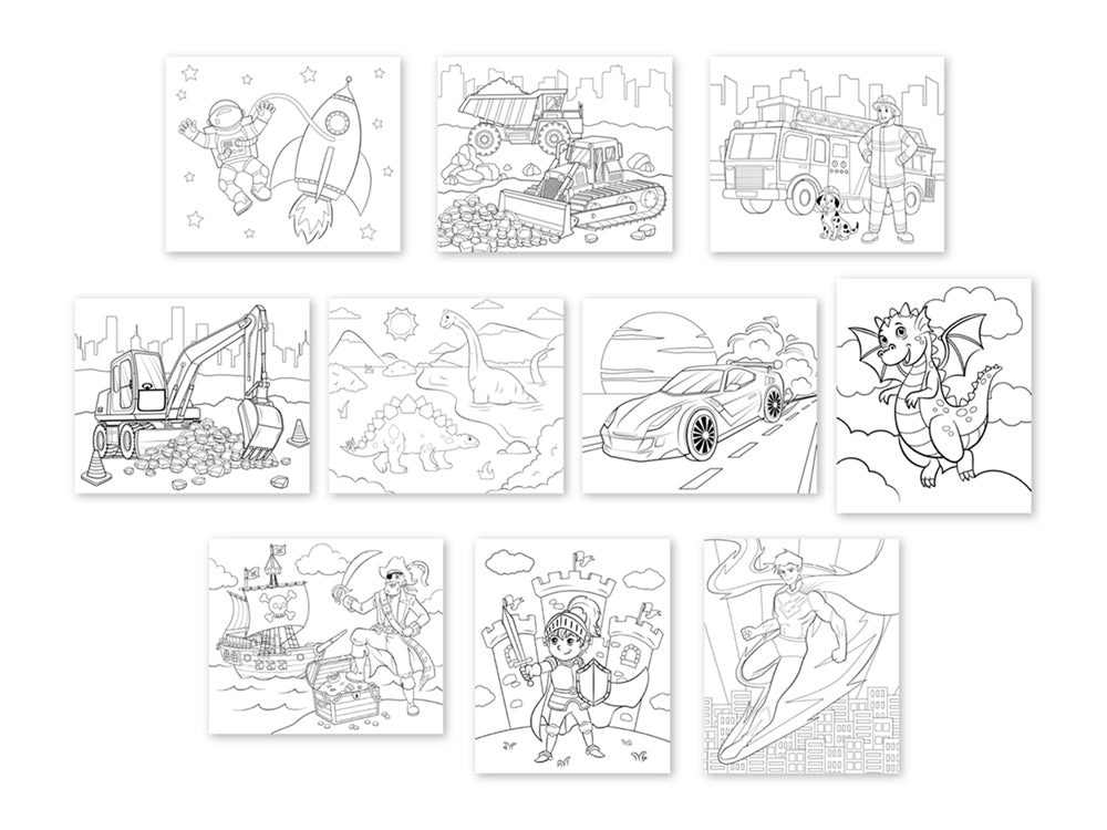 Krafty Kids: 9.8x11.8" Lil' Artist Canvas Pad w/Design Outlines 10Sht Asst B) Kid Fun