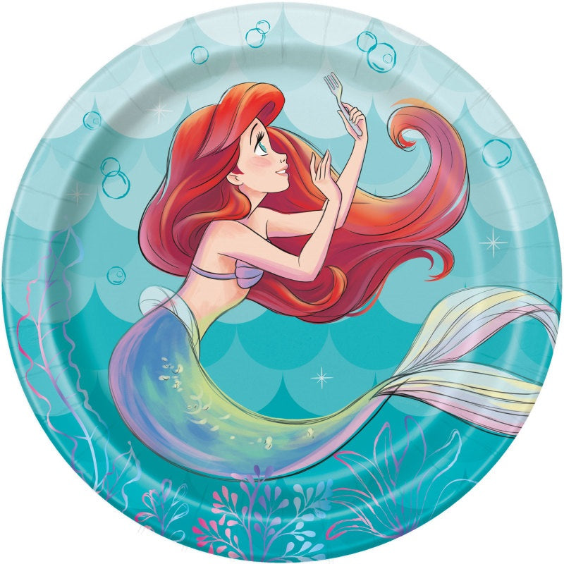 Disney The Little Mermaid Round 7" Dessert Plates  8ct