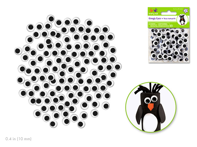 Paste-On Googly Eyes: Round 10mm 125/pk B) Black
