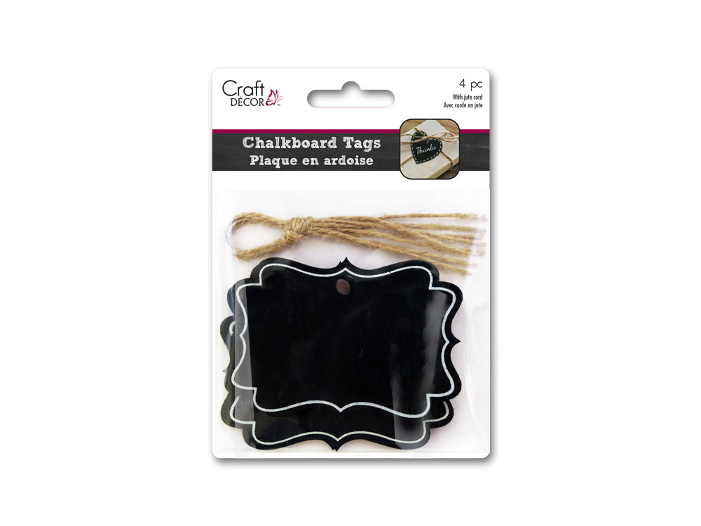 Craft Decor: Chalk-It-Up Tags w/Jute Cord x4 F) Bracket Border