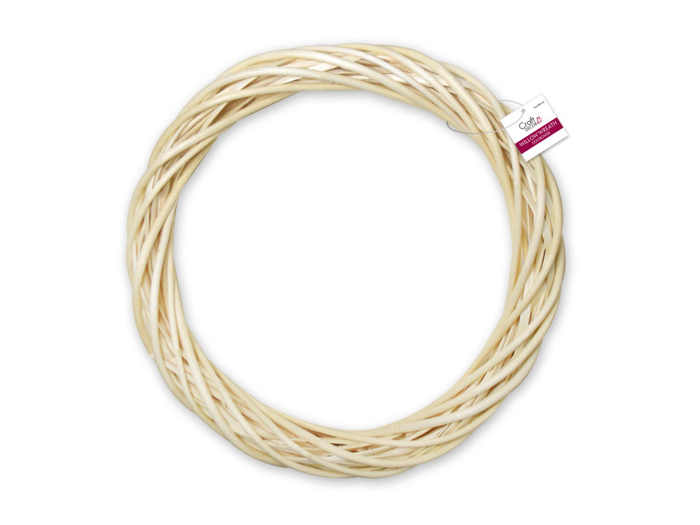 Craft Decor: 12" Willow Wreath 1 5/8"(T) Natural