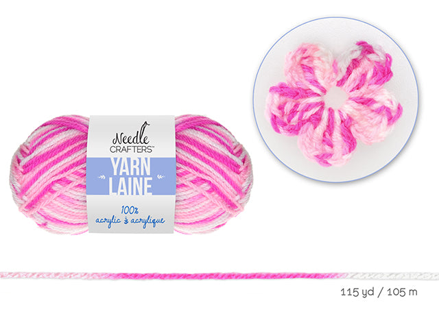 Needlecrafters: 50g Acrylic Yarn Multi-Dyed Ball P) Cotton Candy