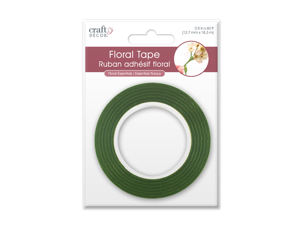 Floral Tape Stem Wrap: 1/2" x 20yds D) Leaf Green