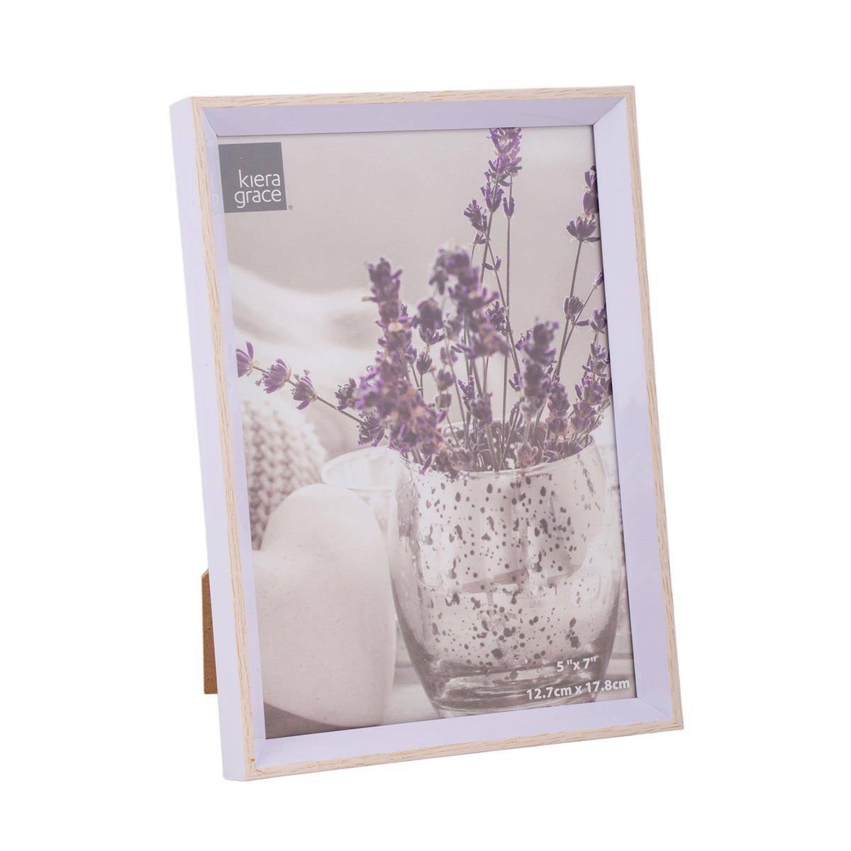 KG Stout 5x7" PVC Photo Frame Lavender w/ Natural wood Finish