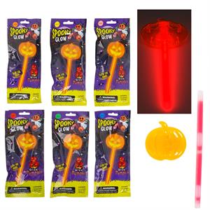 Neon Glo Pumpkin Glow Stick, 8", 6 Colors, Printed Bag