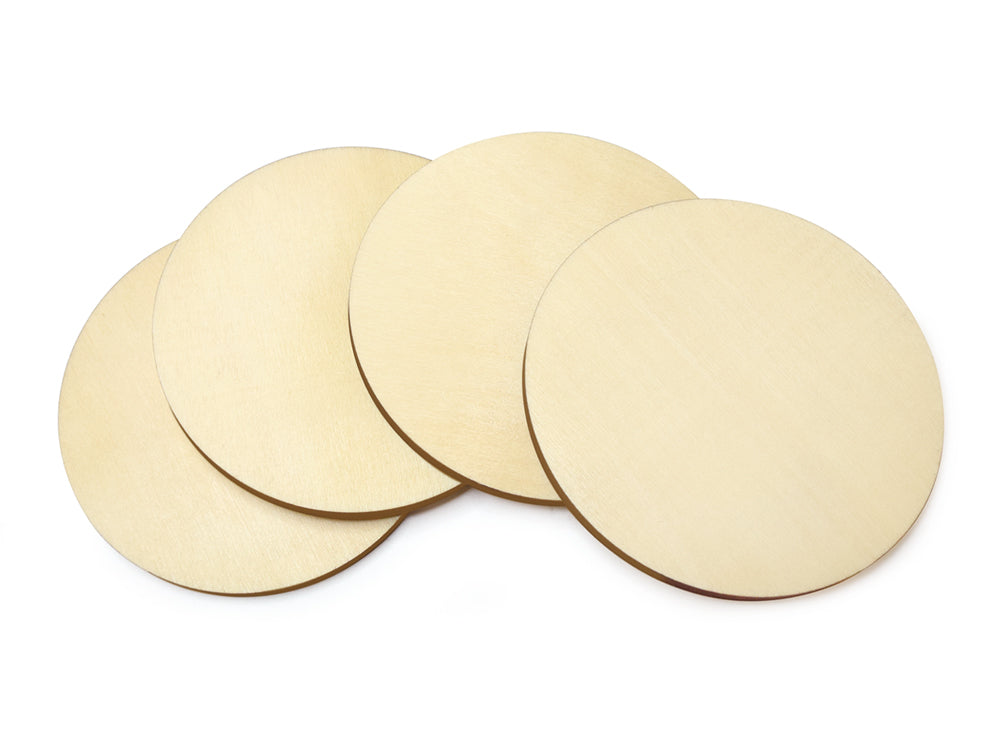 Craftwood: 9.5cm DIY Plywood Coasters 4pc 5mm(T) A) Round