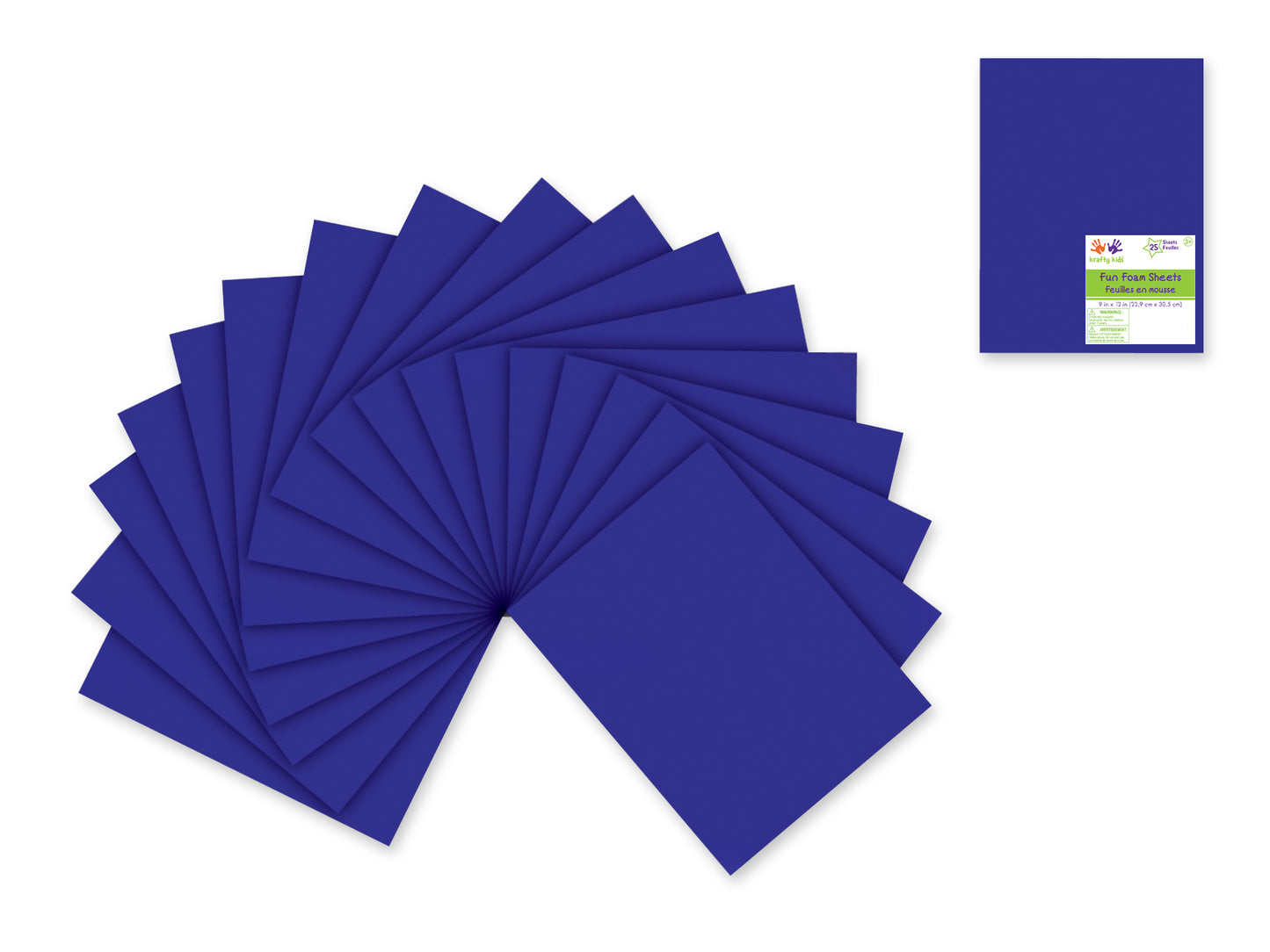 Fun Foam Sheets: One 9"x12" - 2mm(T) Barcoded Sheets H) Royal Blue