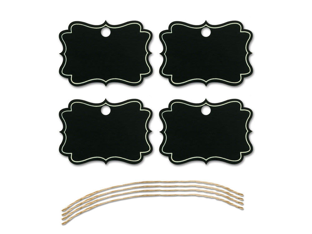 Craft Decor: Chalk-It-Up Tags w/Jute Cord x4 F) Bracket Border