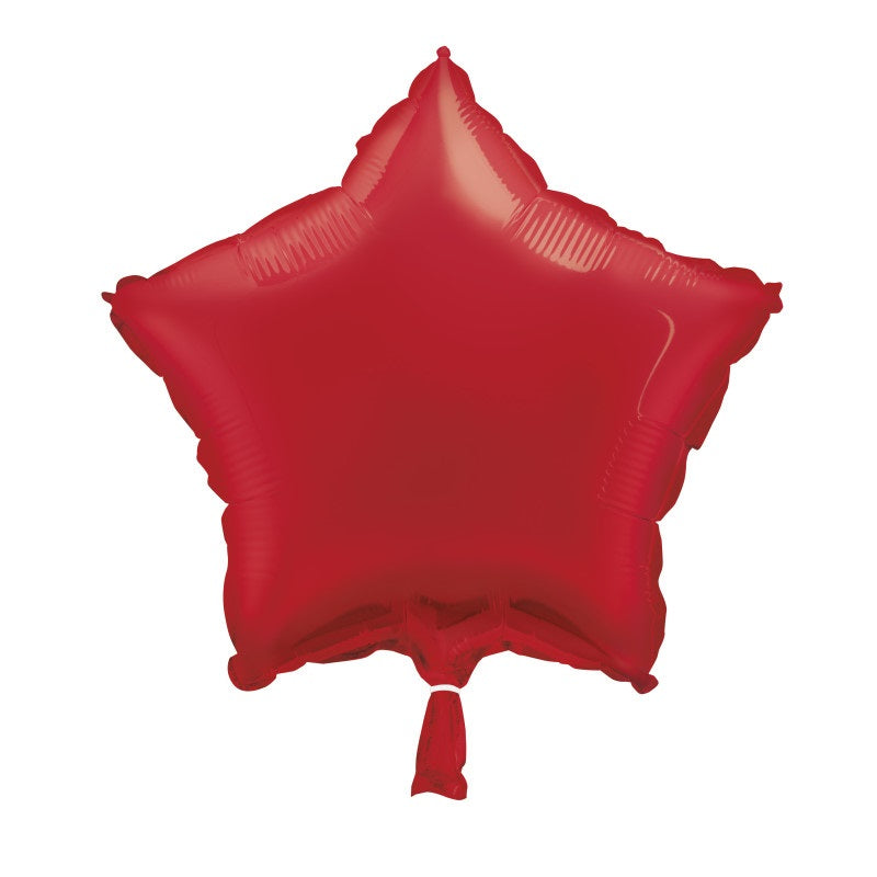 Red Solid Star Foil Balloon 18"  Packaged