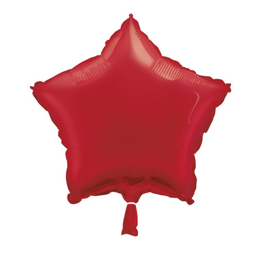 Red Solid Star Foil Balloon 18"  Packaged