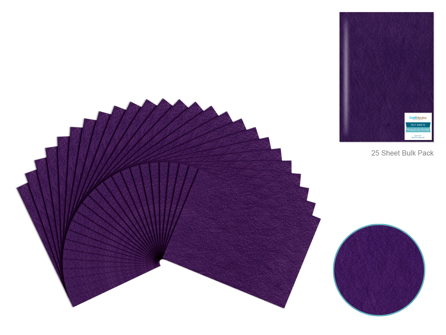 Felt Sheets: One 9"x12" Premium Bar-Coded O) Purple