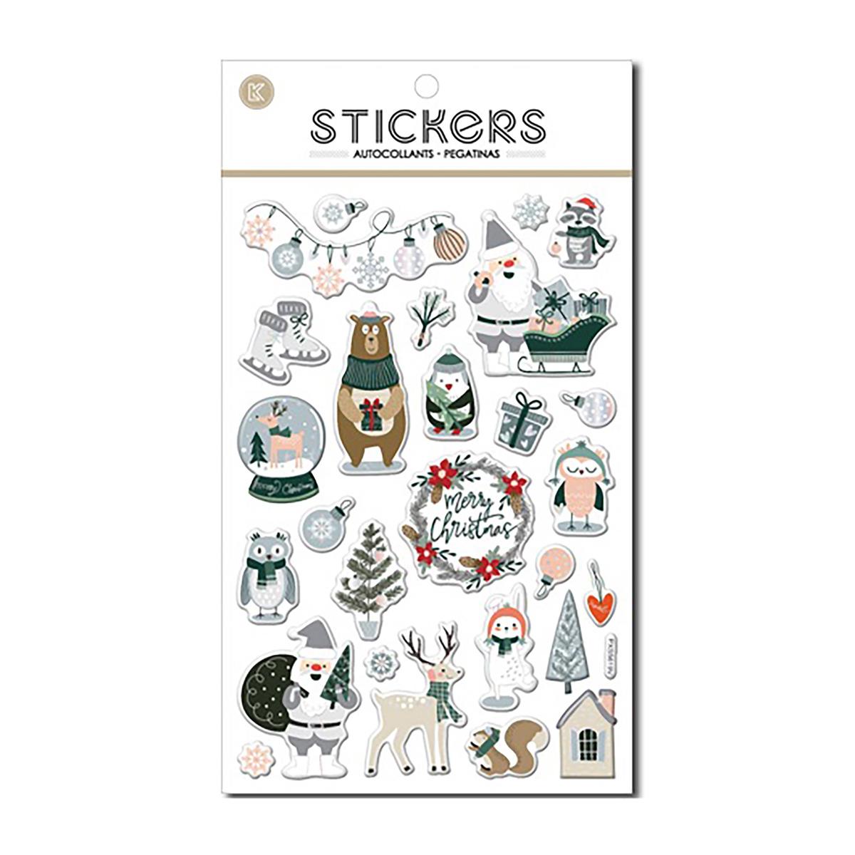 S.Secrets Xmas Embossed Stickers, 9.45x5.7", pbh