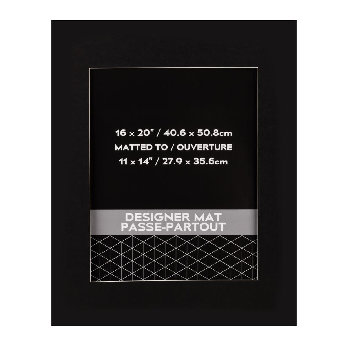 16x20" Photo Mat (11x14" OPG) Black, pslv + insert