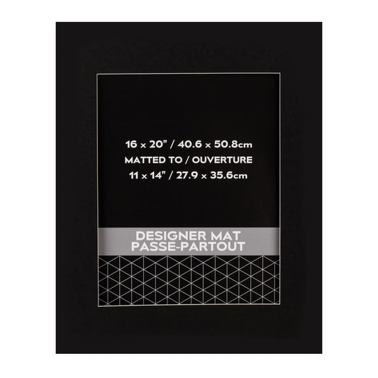 16x20" Photo Mat (11x14" OPG) Black, pslv + insert