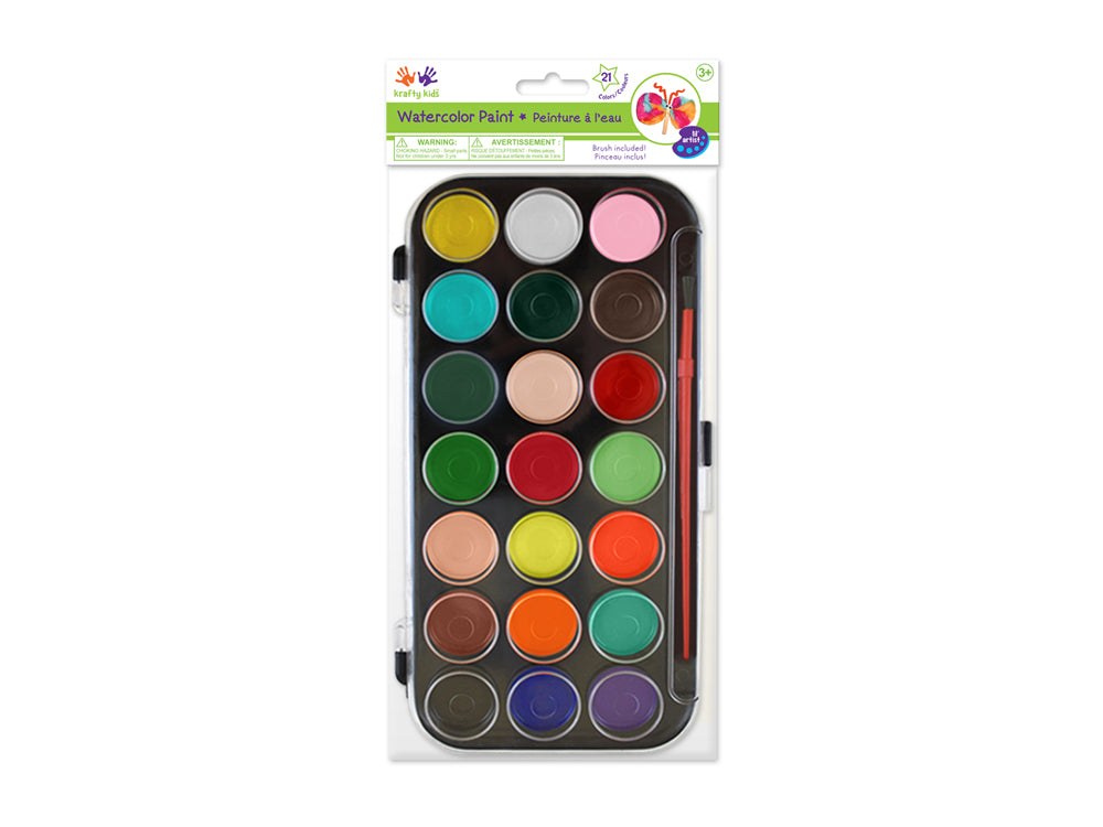 Krafty Kids: 21-Tub Lil' Artist Watercolor Colors w/Brush