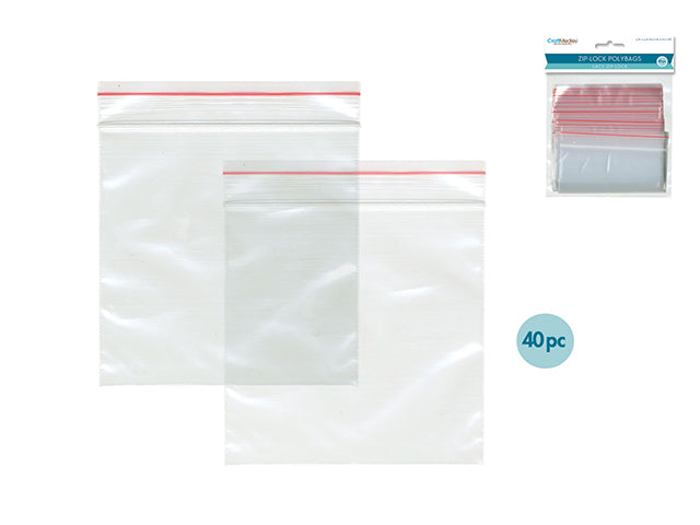 Craft Medley: Zipper-Seal Polybags 4"x4" 40pc