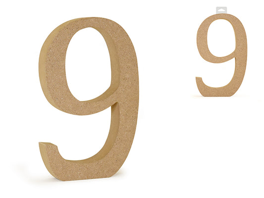 Wood Numbers: 5 1/8" MDF Standing 9