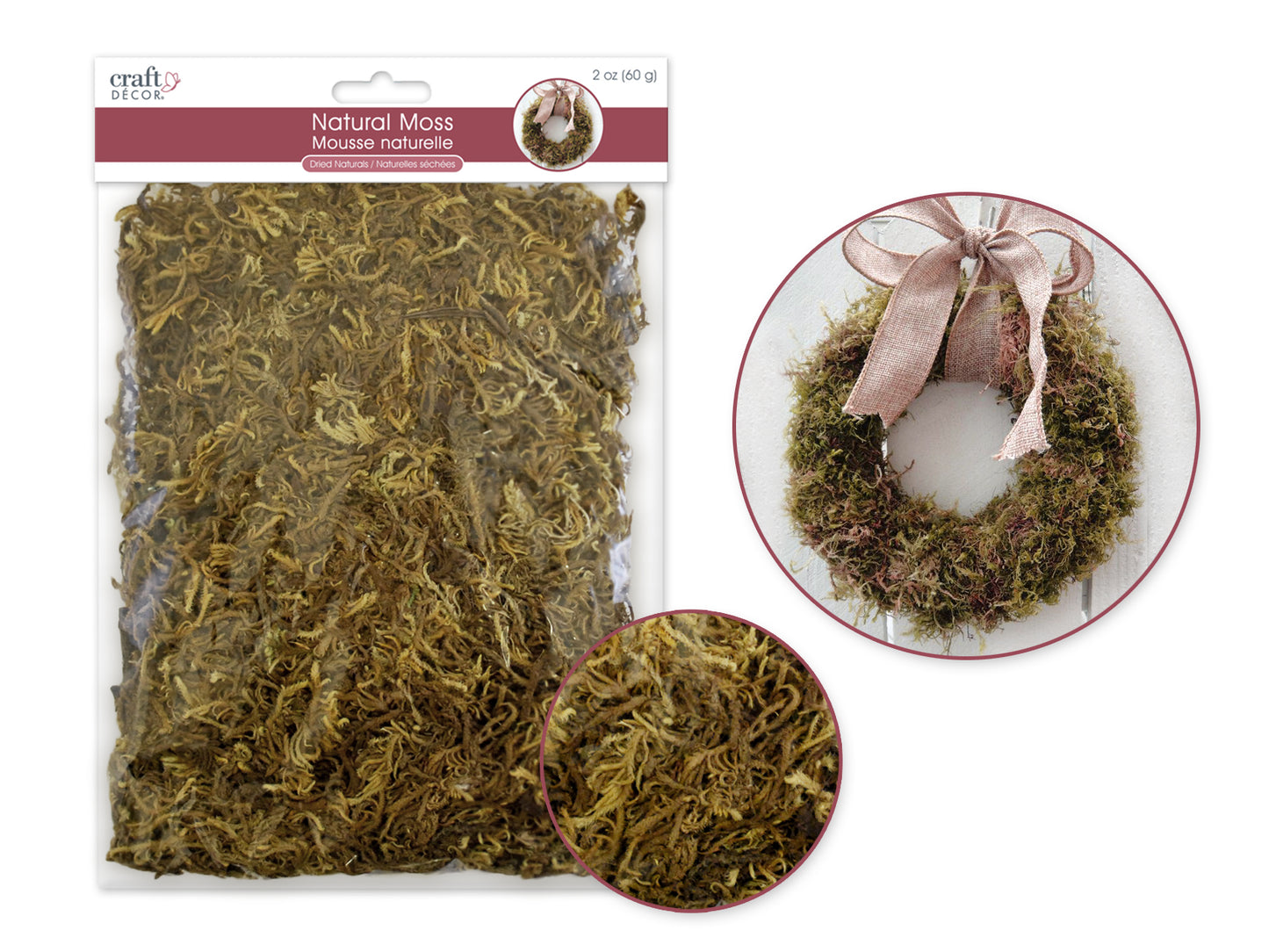 Craft Decor Dried Naturals: 2oz Natural Indian Moss (60gms)
