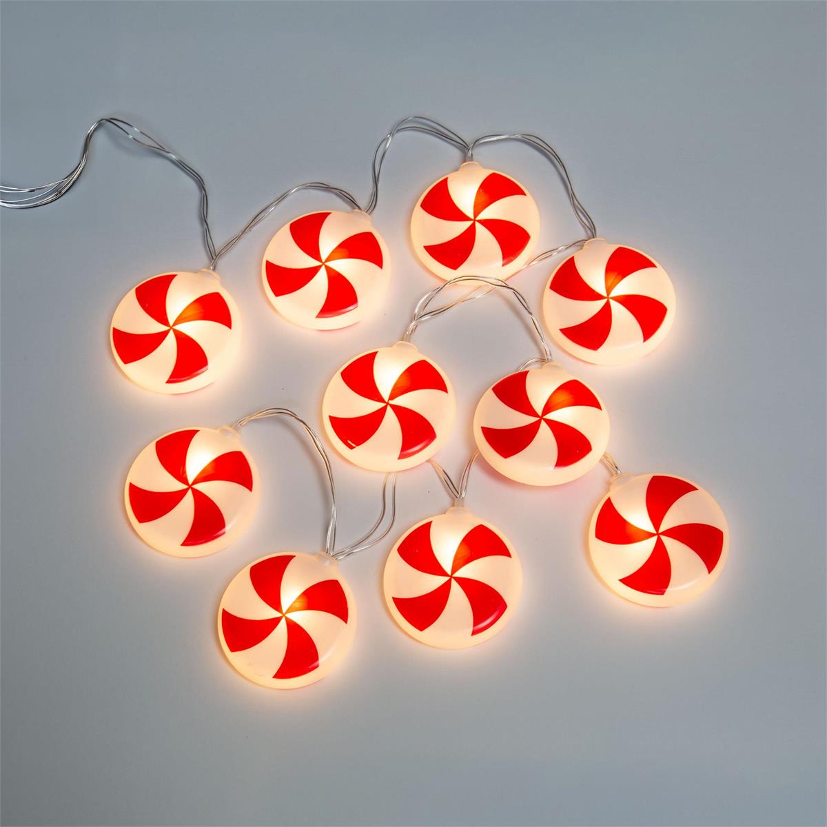 Deco L. B/O. 10 LED String Lights, Candy, 4-ft, pvc box2xAA not included