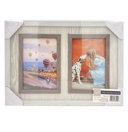 MDF MULTI-FRAME-2 PHOTOS-GREY-4''X6''