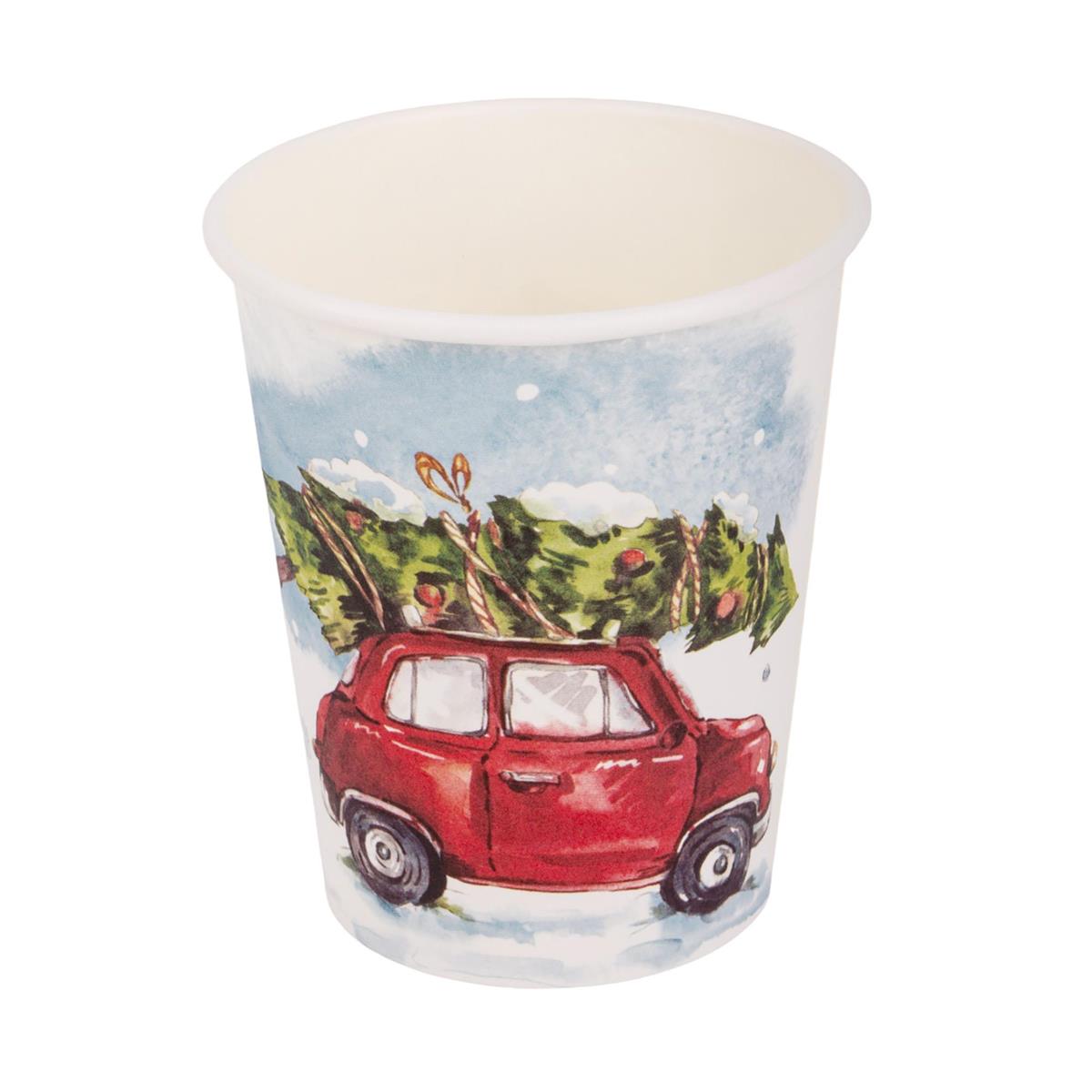 Xmas 8ct 9oz. Paper Cups shrinkwrap