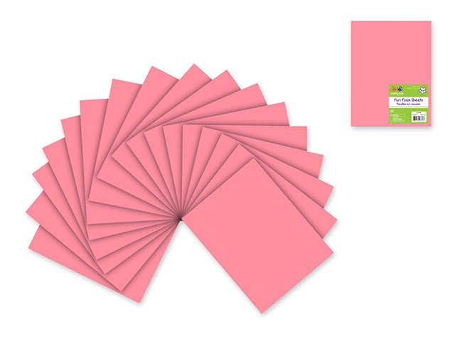 Fun Foam Sheets: One 9"x12" - 2mm(T) Barcoded Sheets E) Light Pink