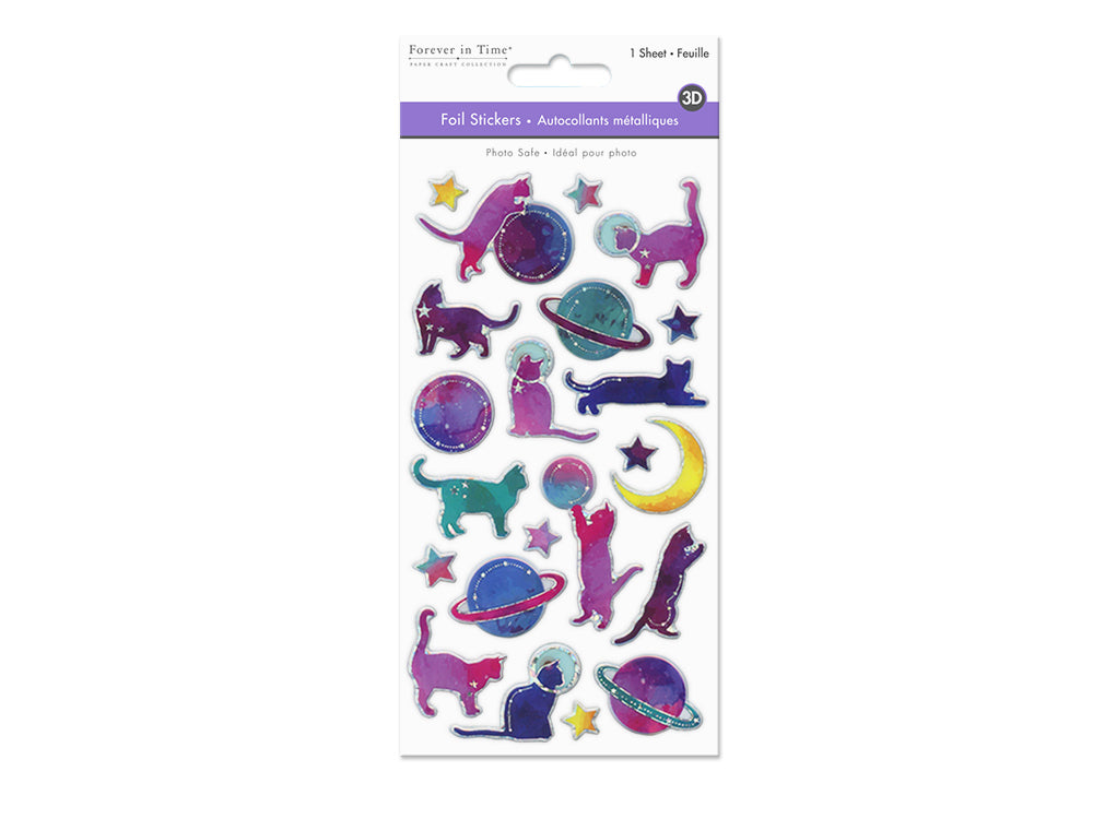 Paper Craft Sticker: 3.8"x6.9" 3D Foil Ombre H) Catstrology