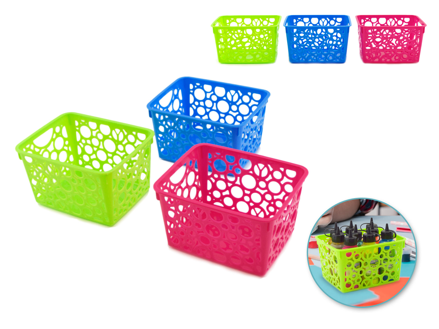 Craft Storage: 4.6"x5.7"x3.3" Utility Basket Rect Asst 3-Col