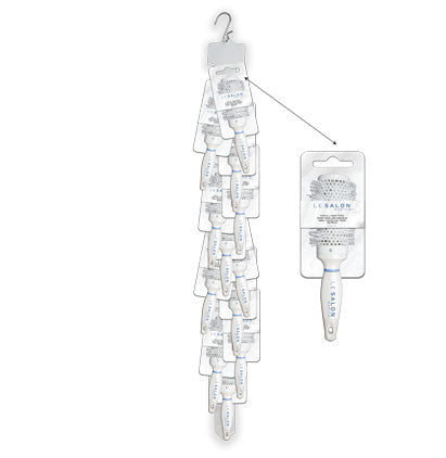 HAIRBRUSH - ROUND/WHITE 12PCS PER CLIP STRIP