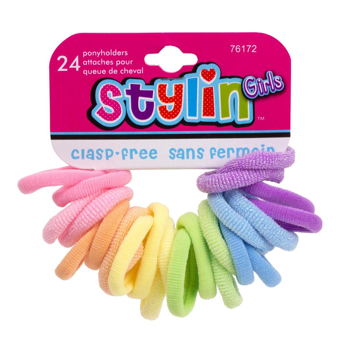 StylinG 24-pc Pastel Knitted Mini Ponyholders, hc