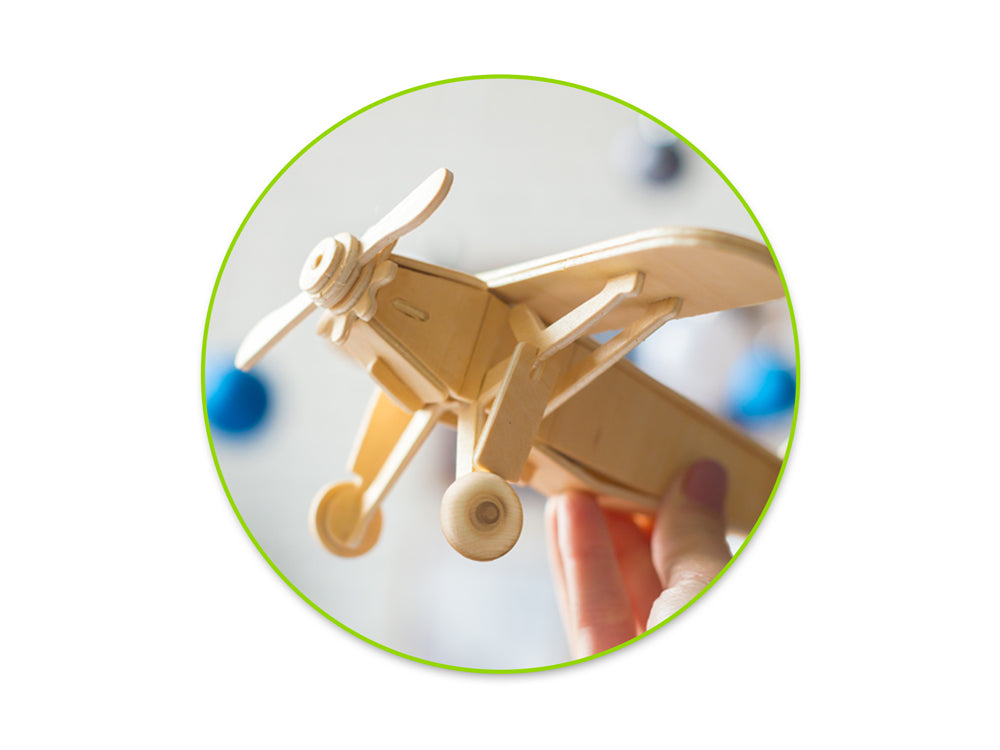 Craftwood: 1"x0.47" Wheel x6 Routered Natural