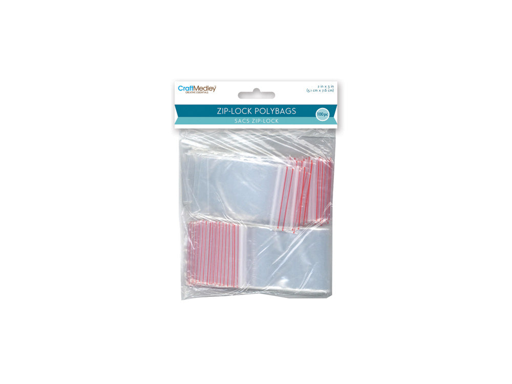 Craft Medley: Zipper-Seal Polybags 2"x3" 100pc