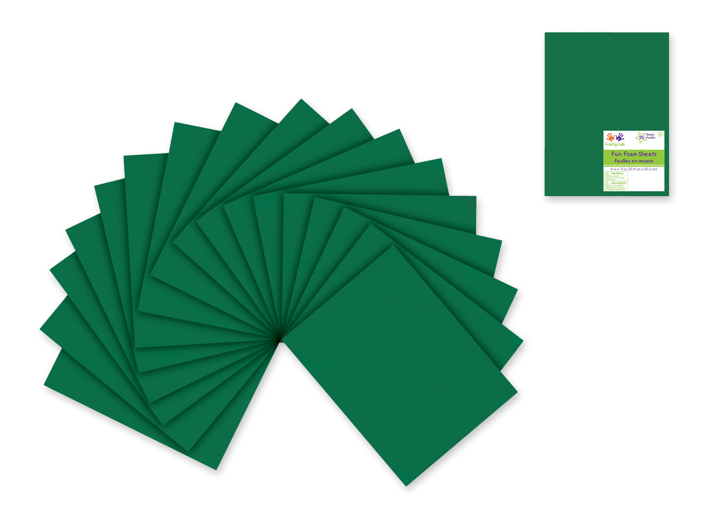 Fun Foam Sheets: 9"x12" - 2mm(T) Barcoded Sheets B) Hunter Green