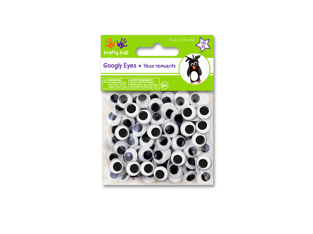 Paste-On Googly Eyes: Round 10mm 125/pk B) Black