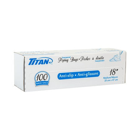 MEDIUM CLEAR PIPING BAGS 18" 100/PK x 10/CASE (3333104)