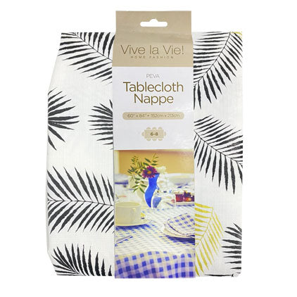 PEVA TABLECLOTH-FEATHERS-60X84