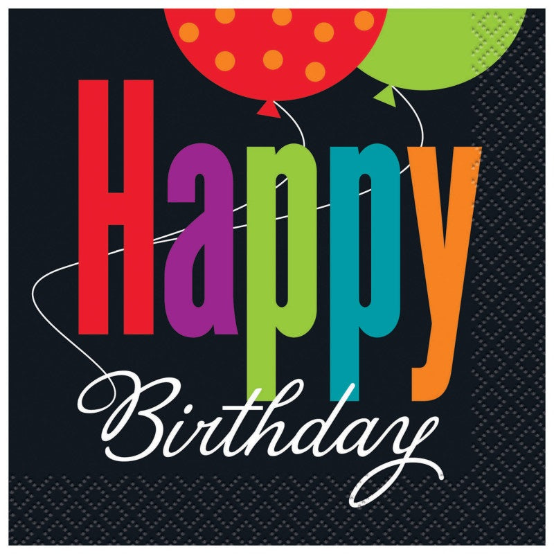 Birthday Cheer Beverage Napkins  16ct