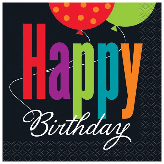 Birthday Cheer Beverage Napkins  16ct
