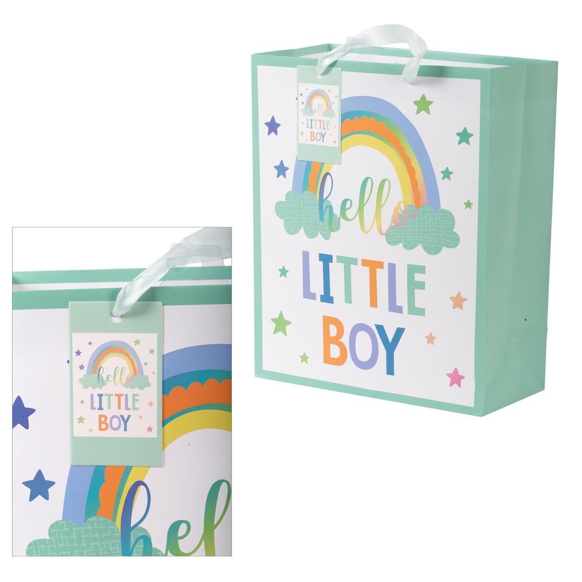 Paper T. Gift Bag, Large, "Ltl Boy" Matte 157GSM, Tag +j-hook