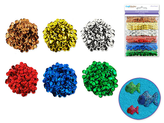 Craft Medley: 6mm Cup Sequins 24g Multi-Pack A) Dazzling Metallics
