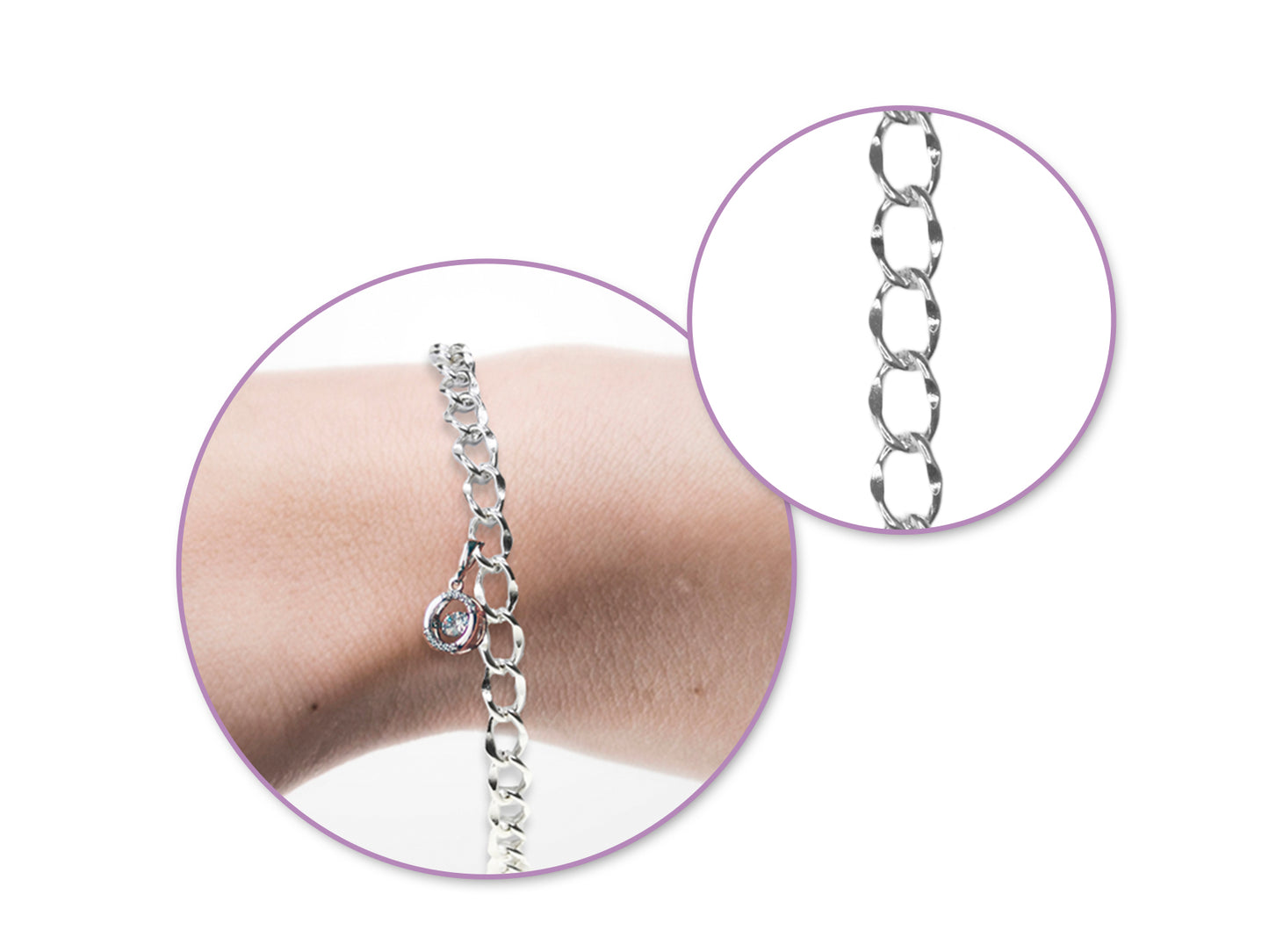 Jewelry Findings: 7mm Jeweler's Chain 1.2m A) Silver