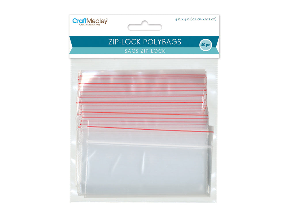 Craft Medley: Zipper-Seal Polybags 4"x4" 40pc