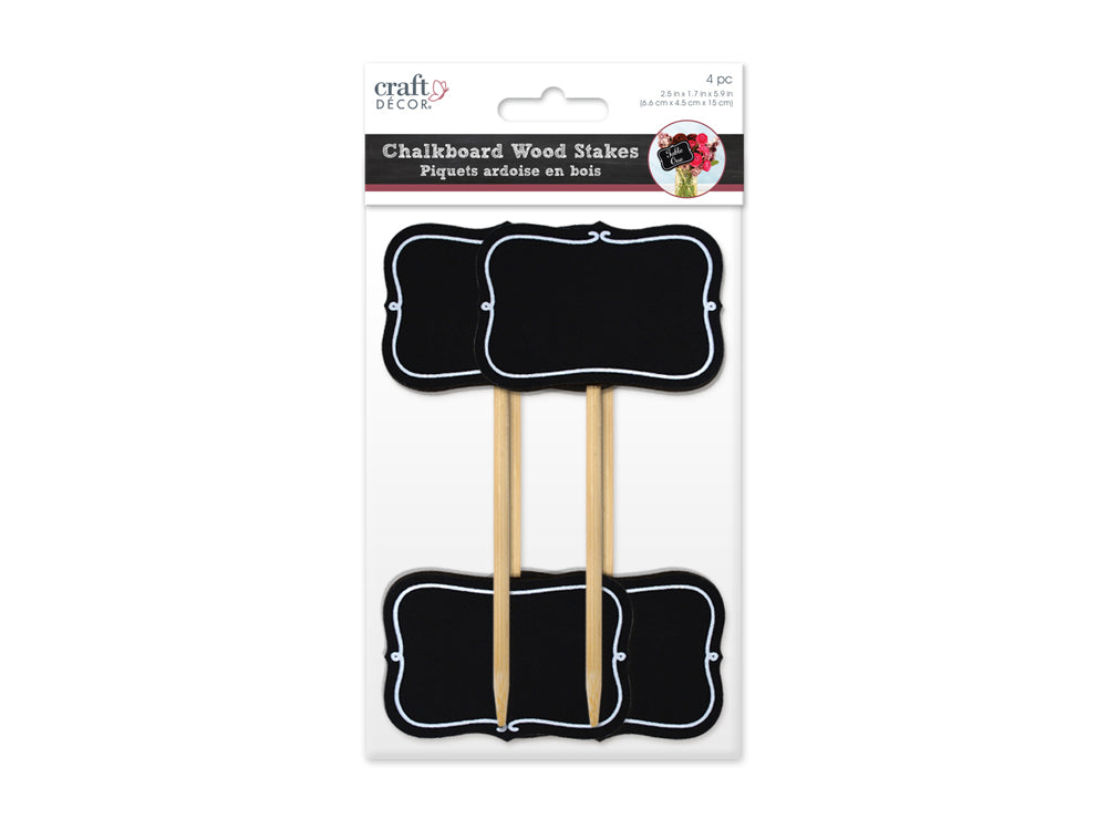 Craft Decor: Chalk-It-Up Wood Stakes 6.6cmx4.5cmx15cm 4pc B) Natural Bracket Border