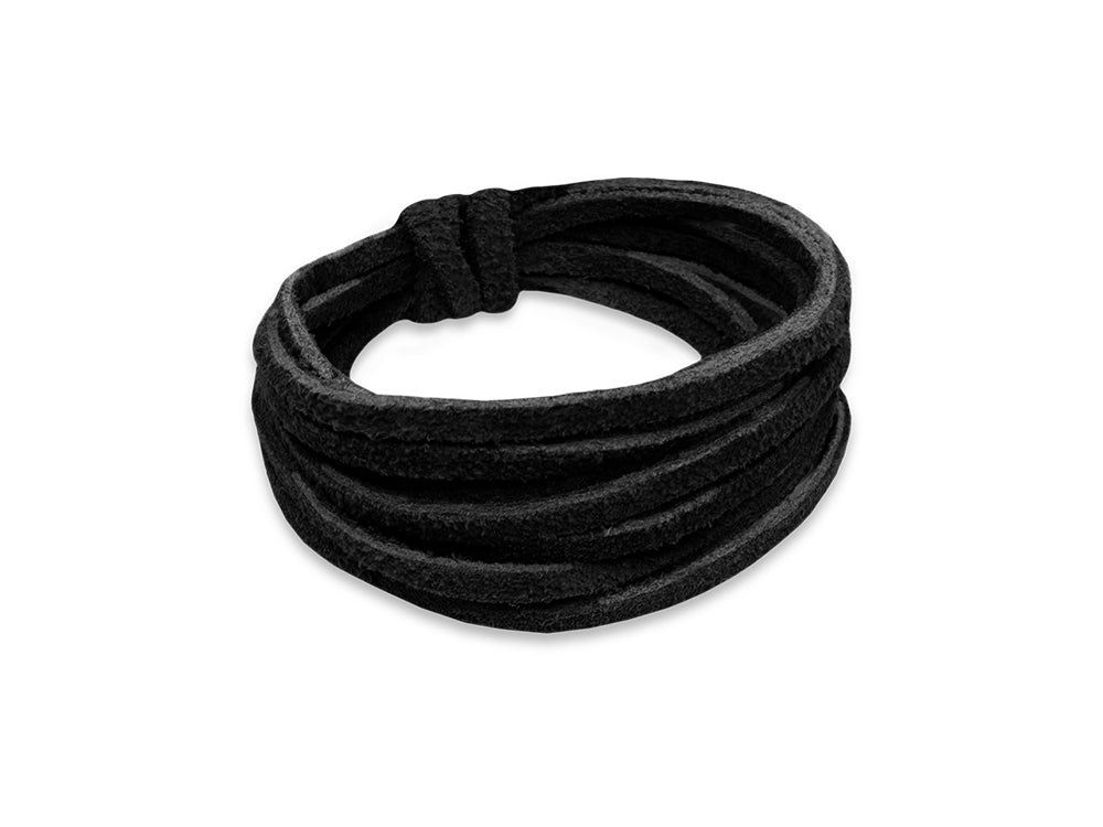 Jewelry/Craft Cord: 100% Suede 3mm Flat x2m C) Black